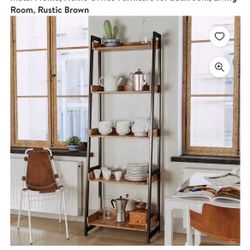IRONCK Industrial Bookshelf 5-Tier,Rustic Brown 
