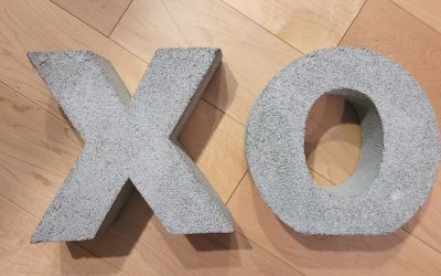 Concrete Candle Holders - X and O