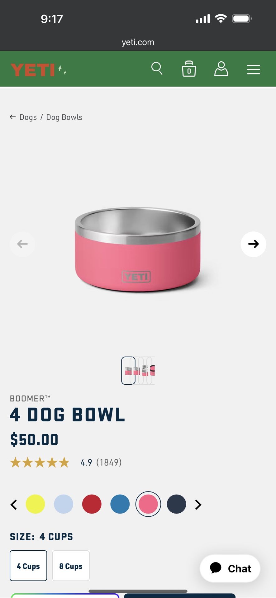 Yeti Pet Bowl 4 Ounces