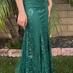 Prom Dress Emerald Green