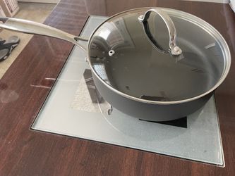 Frying Sauté Pan With Glass Lid - Nonstick - 3qt - Hard Anodized Pan