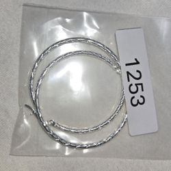 925 stamped sterling silver hoop Twisted Textured 1.75" medium size hoop earrings