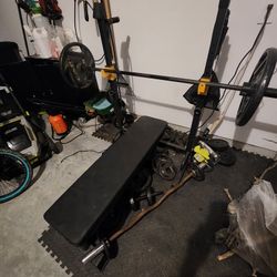 Full Bench Set Plus Curl Bar. 300lb