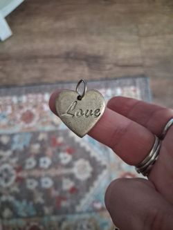 Sterling love heart charm