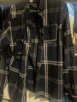 blue striped flannel