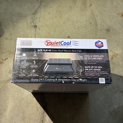 QuietCool 40-Watt Hybrid Solar/Electric Powered Roof Mount Attic Fan with Included Inverter for Nighttime Cooling