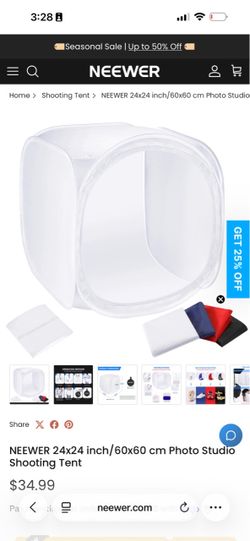 NEEWER 24x24 inch/60x60 cm Photo Studio Shooting Tent