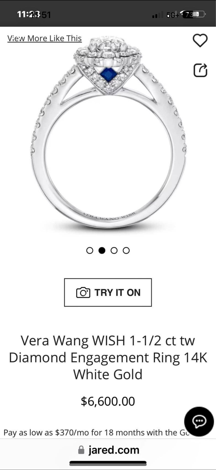 Vera Wang WISH engagement ring 