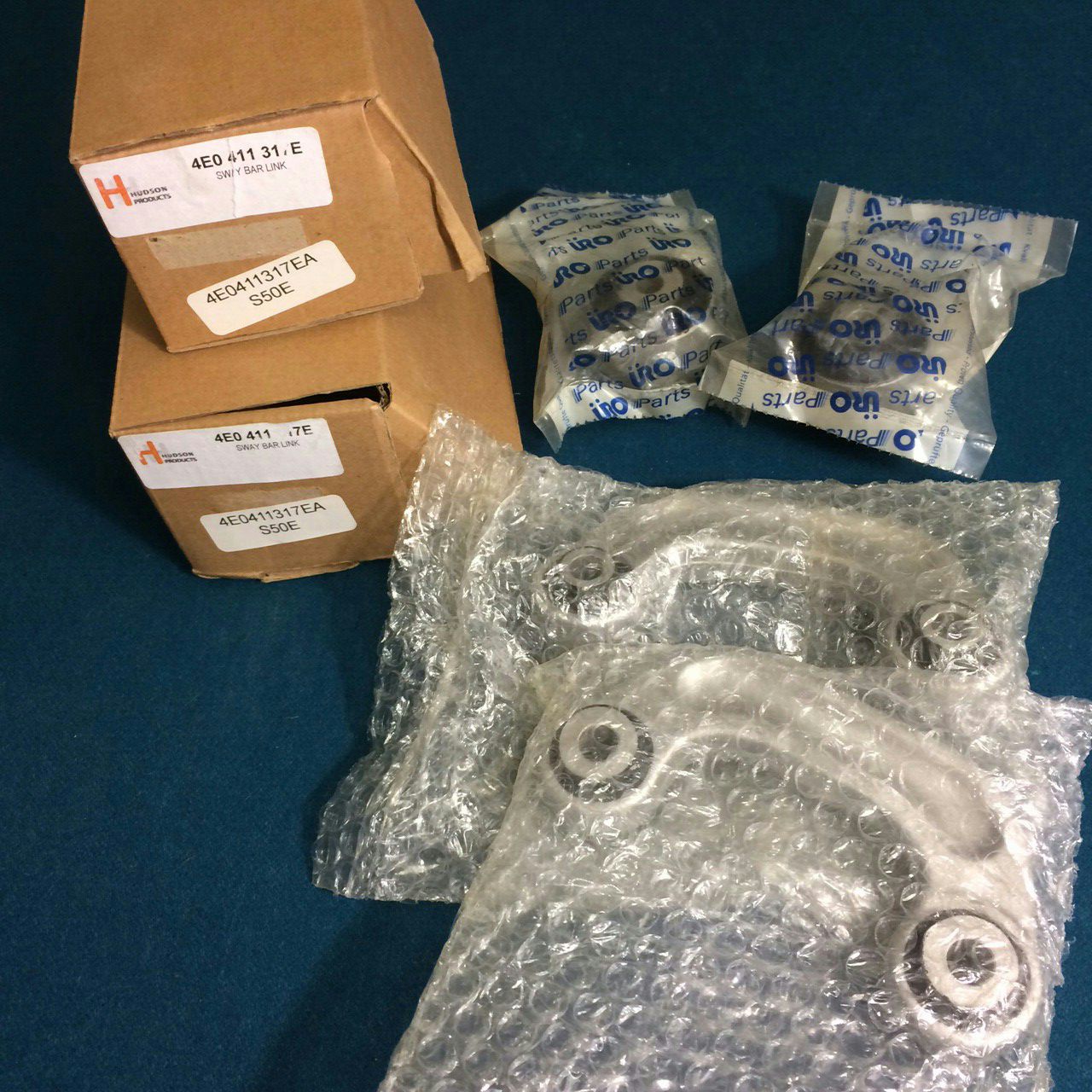 NEW front sway bar links and NEW control arm bushings for AUDI