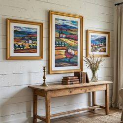 Slava Brodinsky Serigraph Trio - Signed Ltd Edition - Tuscany Landscapes w/ COA Framed Artwork