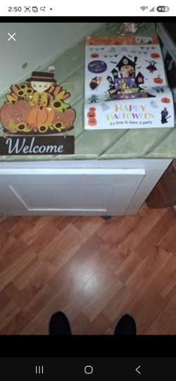Fall Welcome Sign & Halloween Sticker Sheet Bundle
