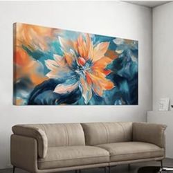 KUPTEU Canvas Wall Art Decor Large Wall Art Pictures for Living Room Colorful Flowers Wall Art Prints Decorations Canvas Art Wall Decor Artwork for Wa