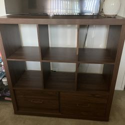 6 Cube Storage Book Case With Drawers 