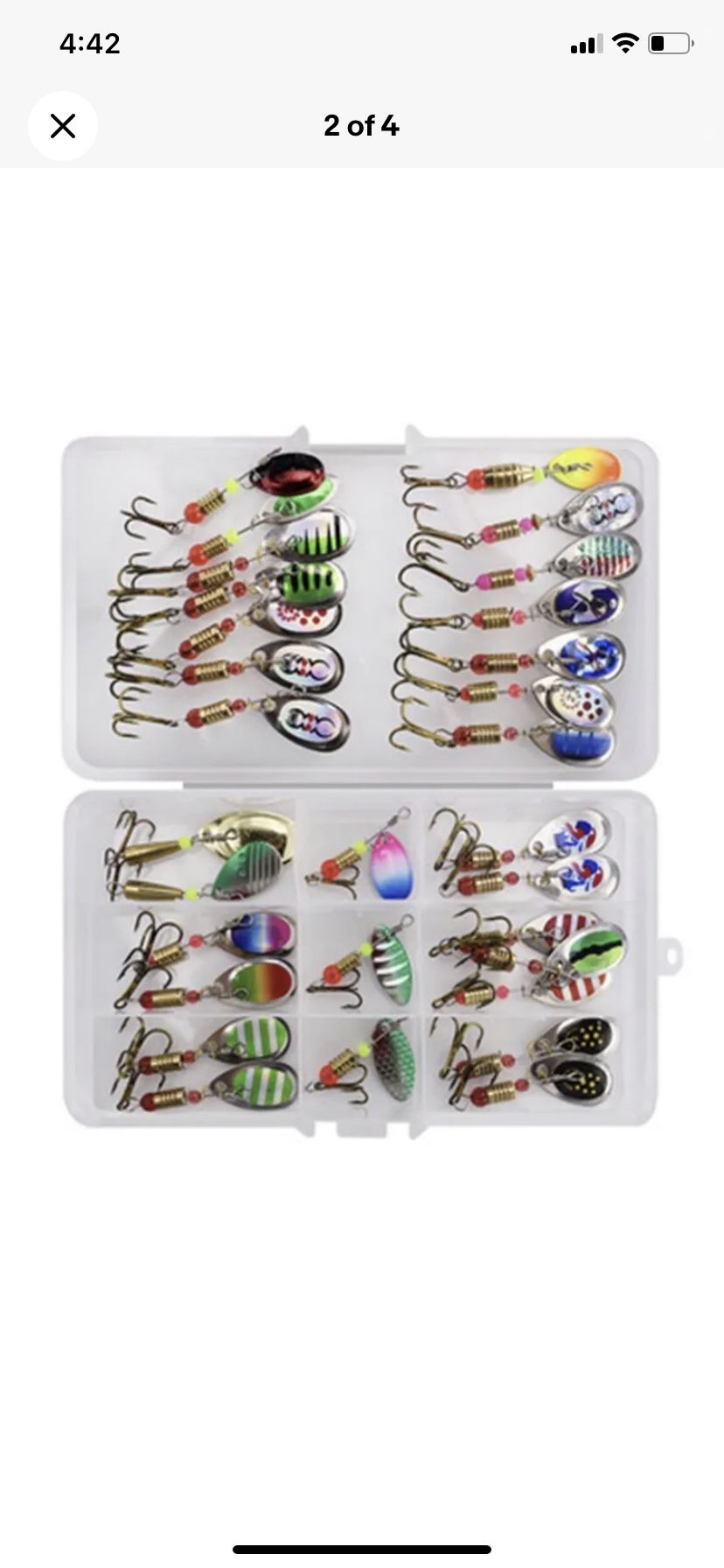 30 PCS Spinner Bait, Rooster Tail, Trout, Bass Metal Lure, Crappie, Panfish Lure