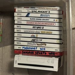 Wii with game collection