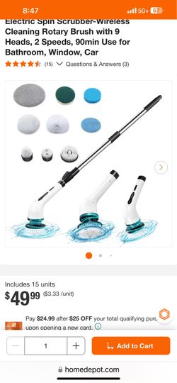 Electric Spin Scrubber, Power Cleaning Brush