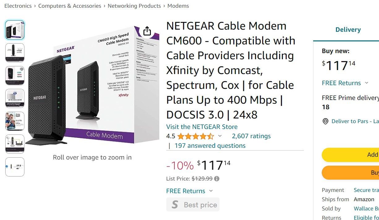 Netgear CM600 Modem