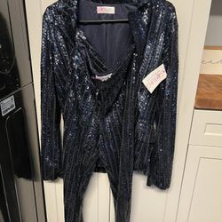 Mr.Bling Amazing Women  Navy Blue Set 