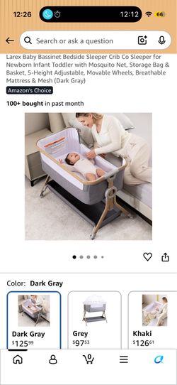 Larex Baby Bassinet Bedside Sleeper Crib Co Sleeper for Newborn