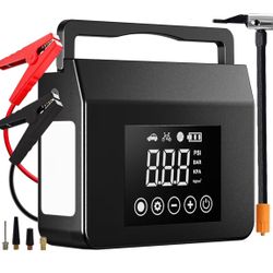 4000A Portable Jump Starter with Air Compressor, 12V Car Battery Power (All Gas 8L Diesel) with 150PSI Tire Inflator 15000mAh PowerBank & Quick 