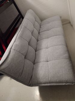 Light Grey Pillow Top Futon Sofa Bed