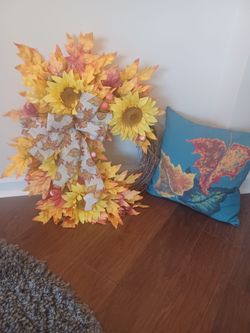 Fall Wreath and Pillow