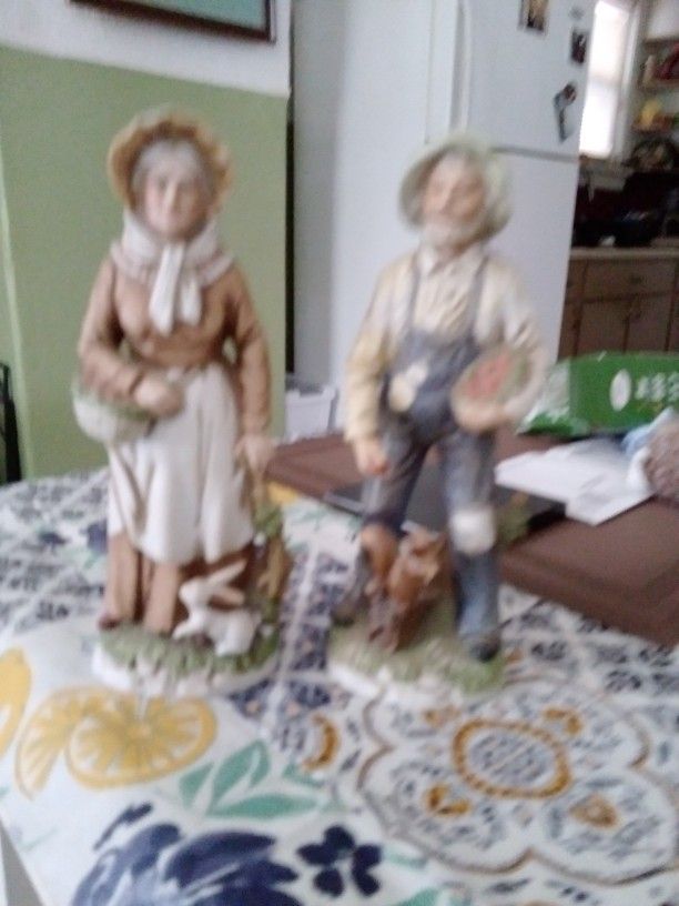 Old Couple Figures - Ceramic