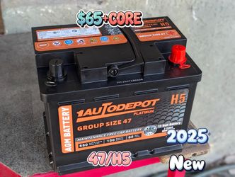 AGM Car Battery Group Size 47/H5