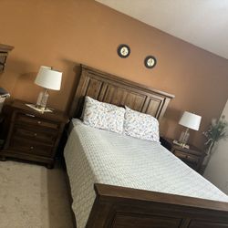 Bed Two Night Stands, Chest Of Drawers, Mirror Drawers 