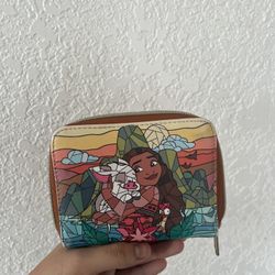 Loungefly Disney Moana & Friends Stained Glass Mini Zipper Wallet