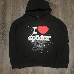Sp5der | Heart SP5 Souvenir Hoodie Black (Men’s Medium)