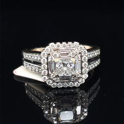 14Kt White Gold Diamond Ring 4.1g Size 4.5 I-1383