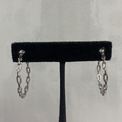 S925 Paper Clip Hoops Earring 