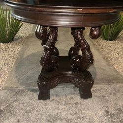 Elegant brown table high cocktail furniture house decor side rustic wood home office 