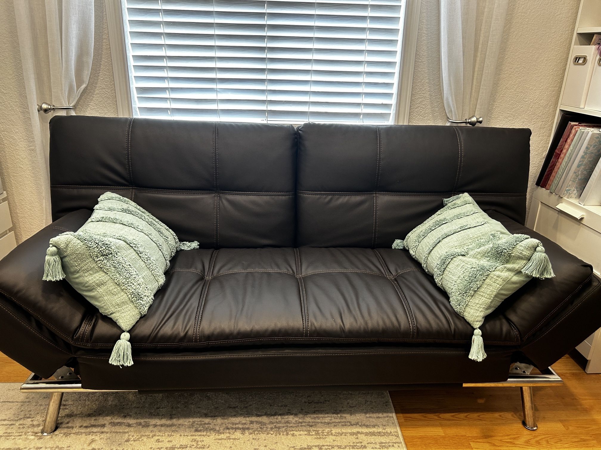 Black Leather Sofa Bed