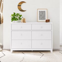 6-Drawer White Dresser