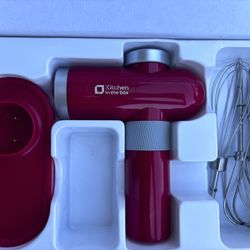 Kitchen in the box Cordless Rechargeable Hand Mixer for Kitchen, Portable Handheld Electric Mixer with Beaters, Whisks, 6-Speed Digital Display, Charg