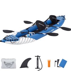 Inflatable Kayak Deluxe Oar Included, Blow up Touring Kayak Set,with Adjustable Seat and Pump,Lightweight and Portable,Paddles and Bag