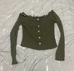 Green Off The Shoulder Long Sleeve Size Small