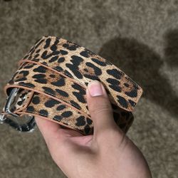 Leopard Leather Belt  