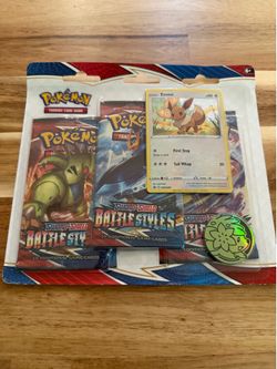 Pokemon Battle Styles 3 Pack Blister [Eevee] SWSH05 New Sealed
