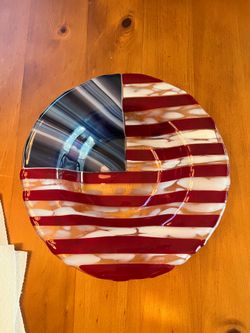 American flag glass bowl