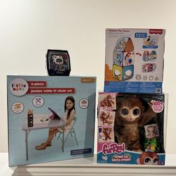 4-Piece Pack: Junior Table & Chair Set + Peanut the Playful Monkey + Pixel Petz + Modular Play Space
