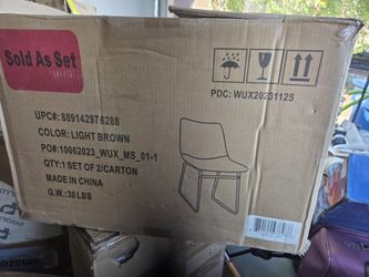 Set Of 2 Brown And Gold Chairs