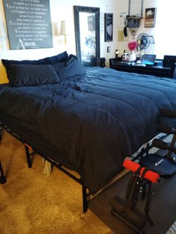 King size bed with frame