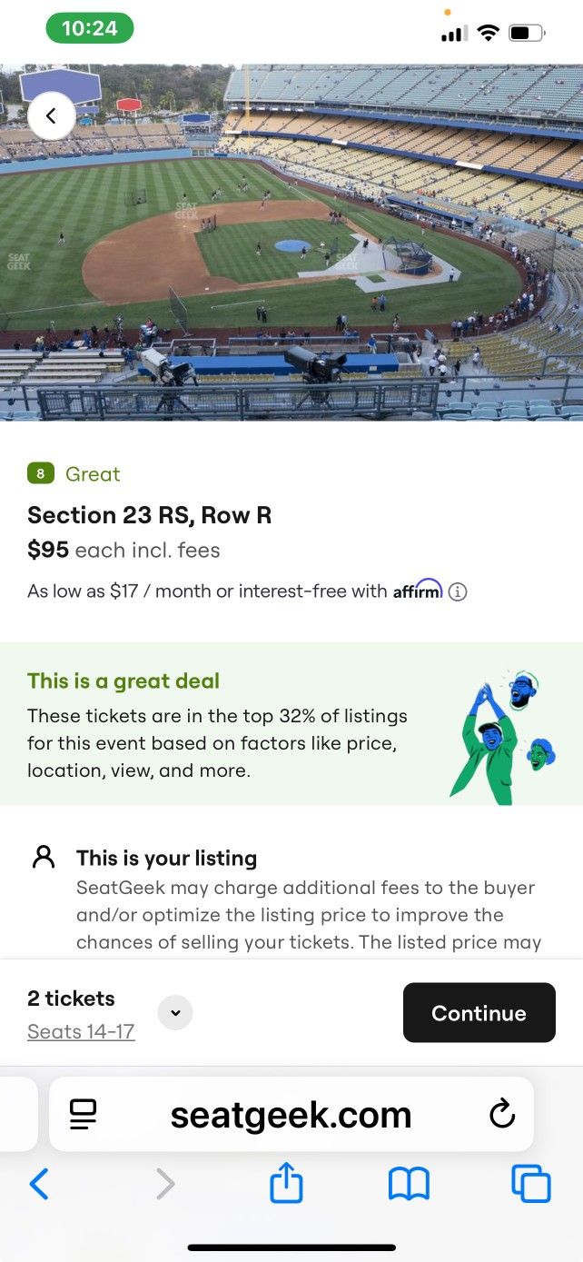 4 DODGER TICKETS