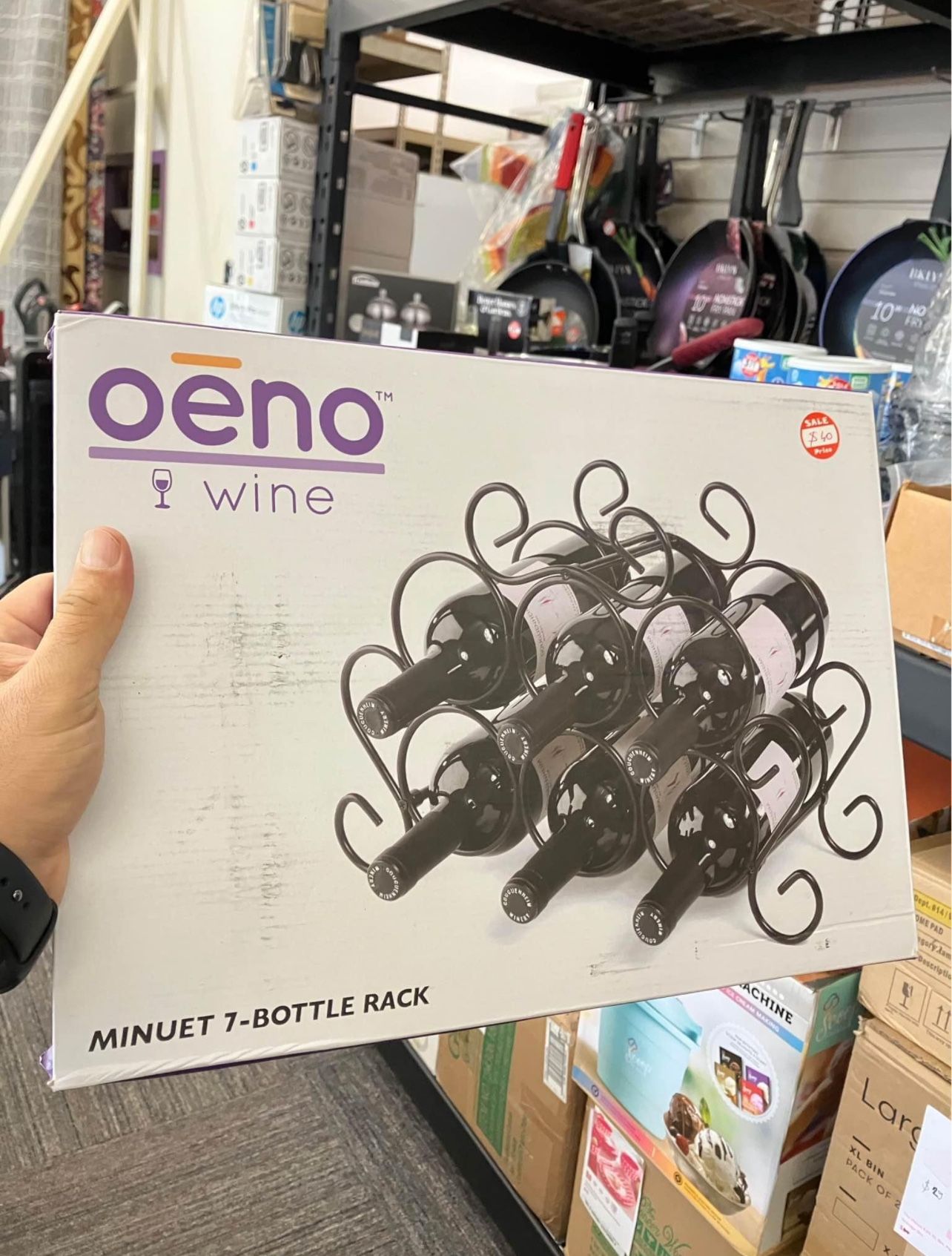 Minuet 7-Bottle Wine Rack, New in Box