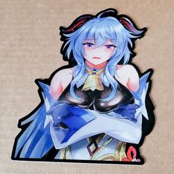 Genshin Impact Holographic Lenticular Anime Decal, Waterproof  Peeker Sticker
