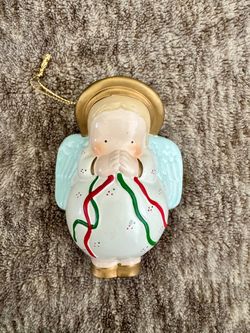 Vintage Michel & Company Angel Christmas Ornament Ceramic