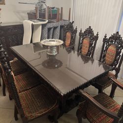 Antique Carved Wood Table!